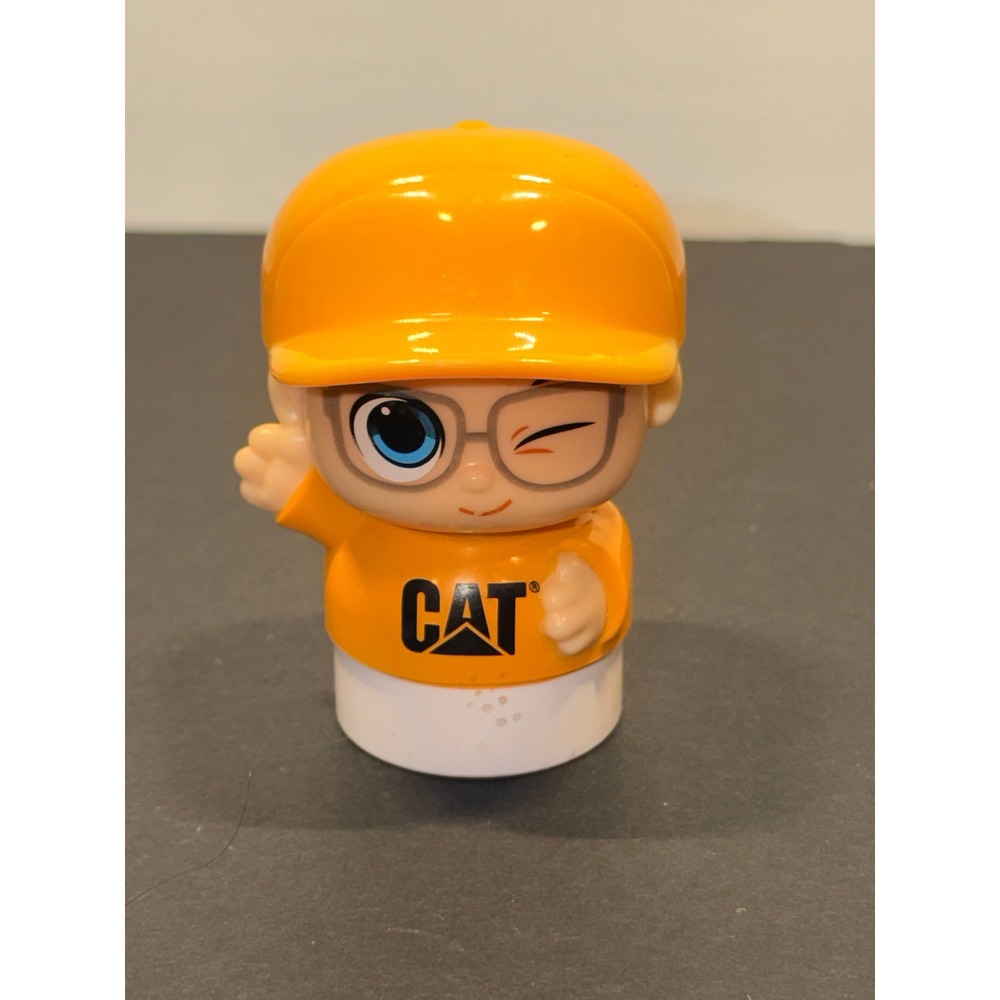 CAT Caterpillar Construction Worker Driver Figure Hard Hat Winking Boy Toy